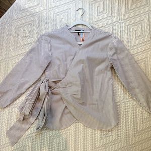 J. Crew striped wrap top